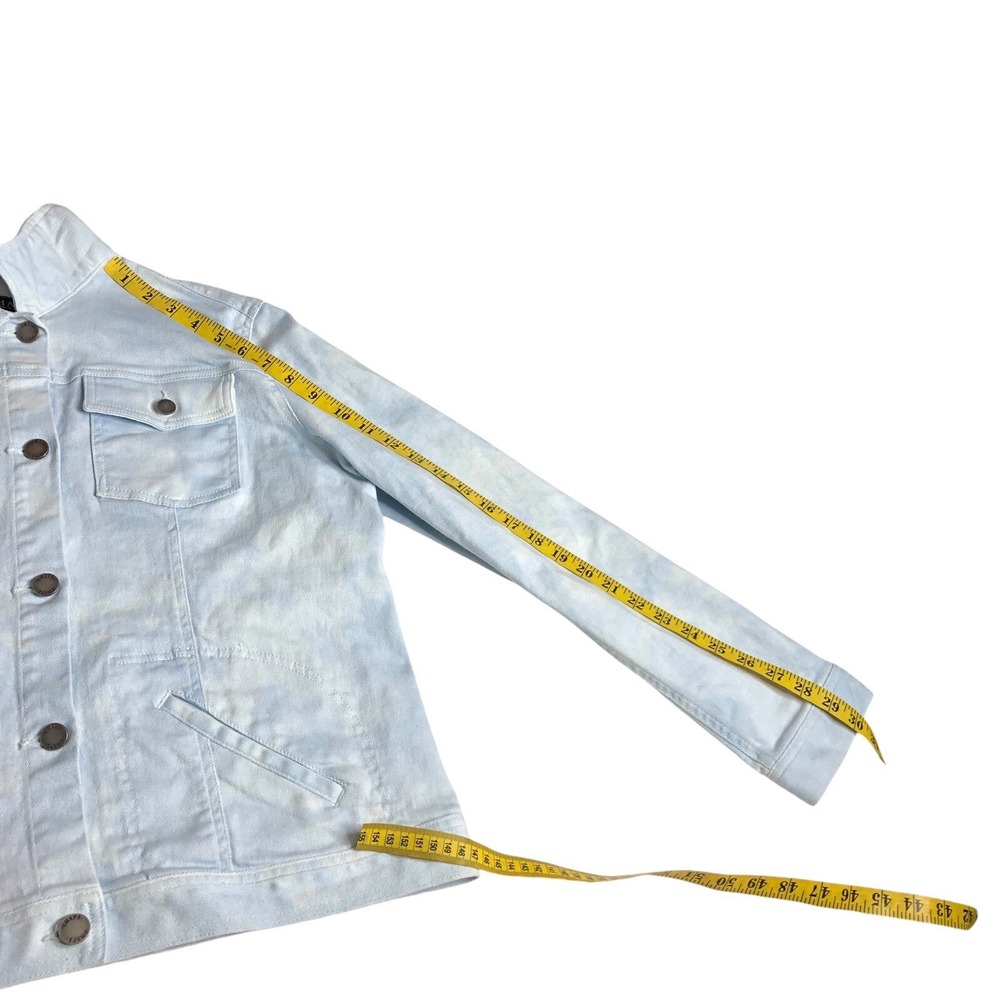 Vintage Y2K Chaps Denim Jacket Womens XL Blue Acid Wash Stretch Western Preppy - Picture 11 of 15